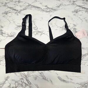 Auden Nursing XXL Black Seamless Knit Lightly Lined Wirefree Bralette NWT